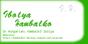ibolya hambalko business card