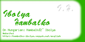 ibolya hambalko business card